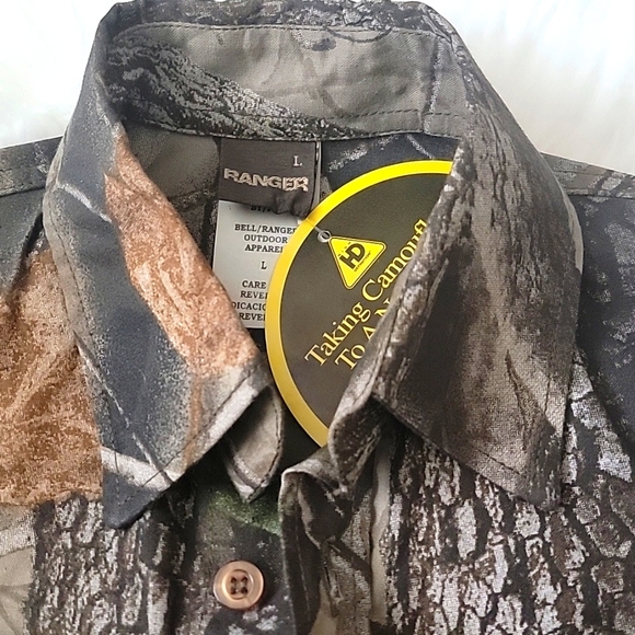 NWT Realtree Hardwood Green Camo Hunting Youth Large Button Down Shirt - Picture 2 of 4
